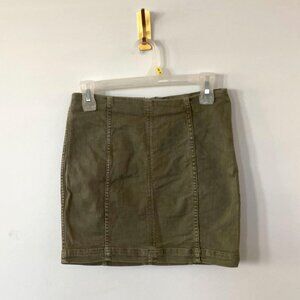 Olive Denim Skirt